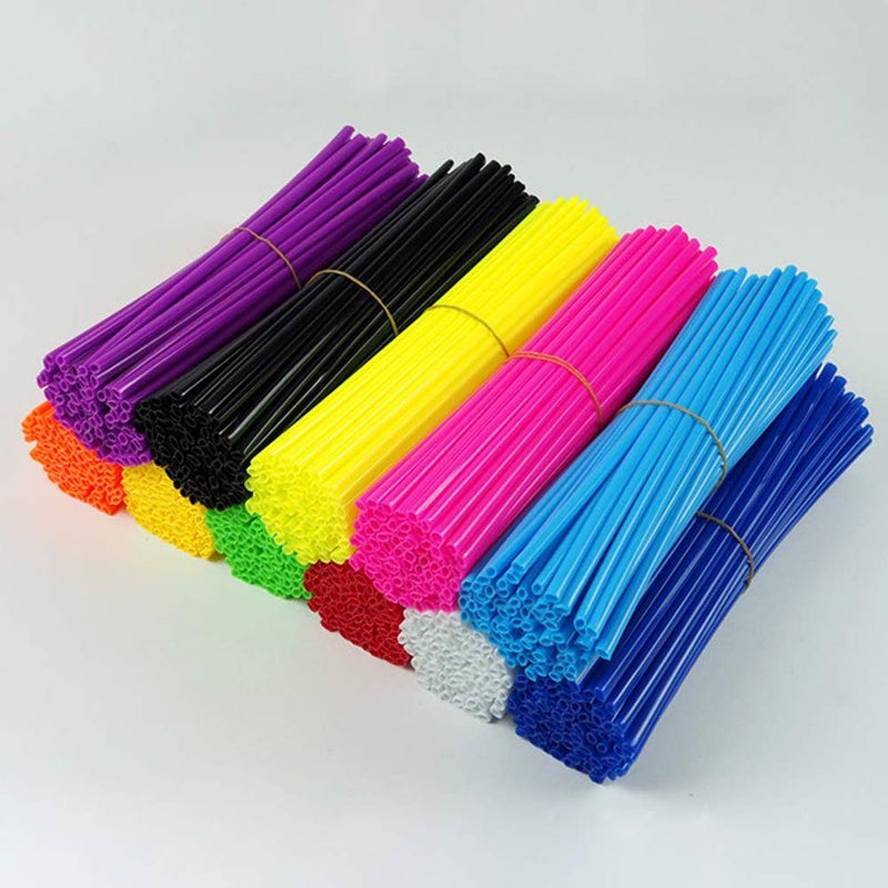 Teensery 72 Pcs Motorcycle Spoke Skins Wraps Colorful Bicycle Spoke Cover Coat Pipe Protector Bike Wheel Decoration, Assorted Color - Image 2